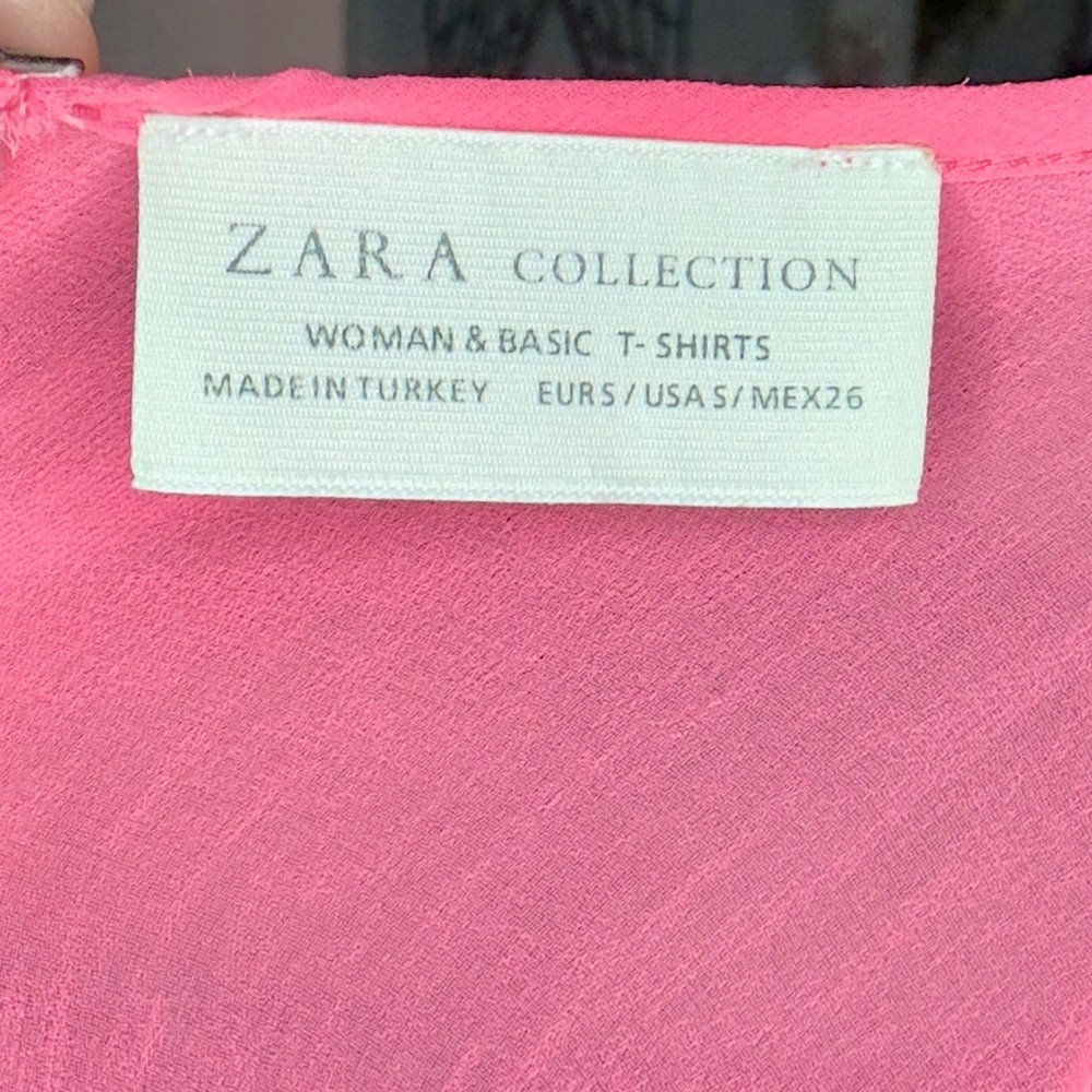 ZARA Hot Pink Sheer Blouse - Picture 5 of 5
